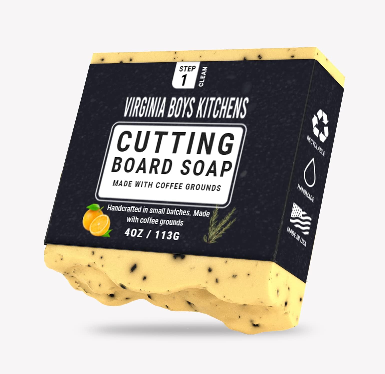 Virginia Boys Kitchens Cutting Board Soap - Made for Wood Cutting Boards and Butcher Blocks - Small Batch, Cold Pressed