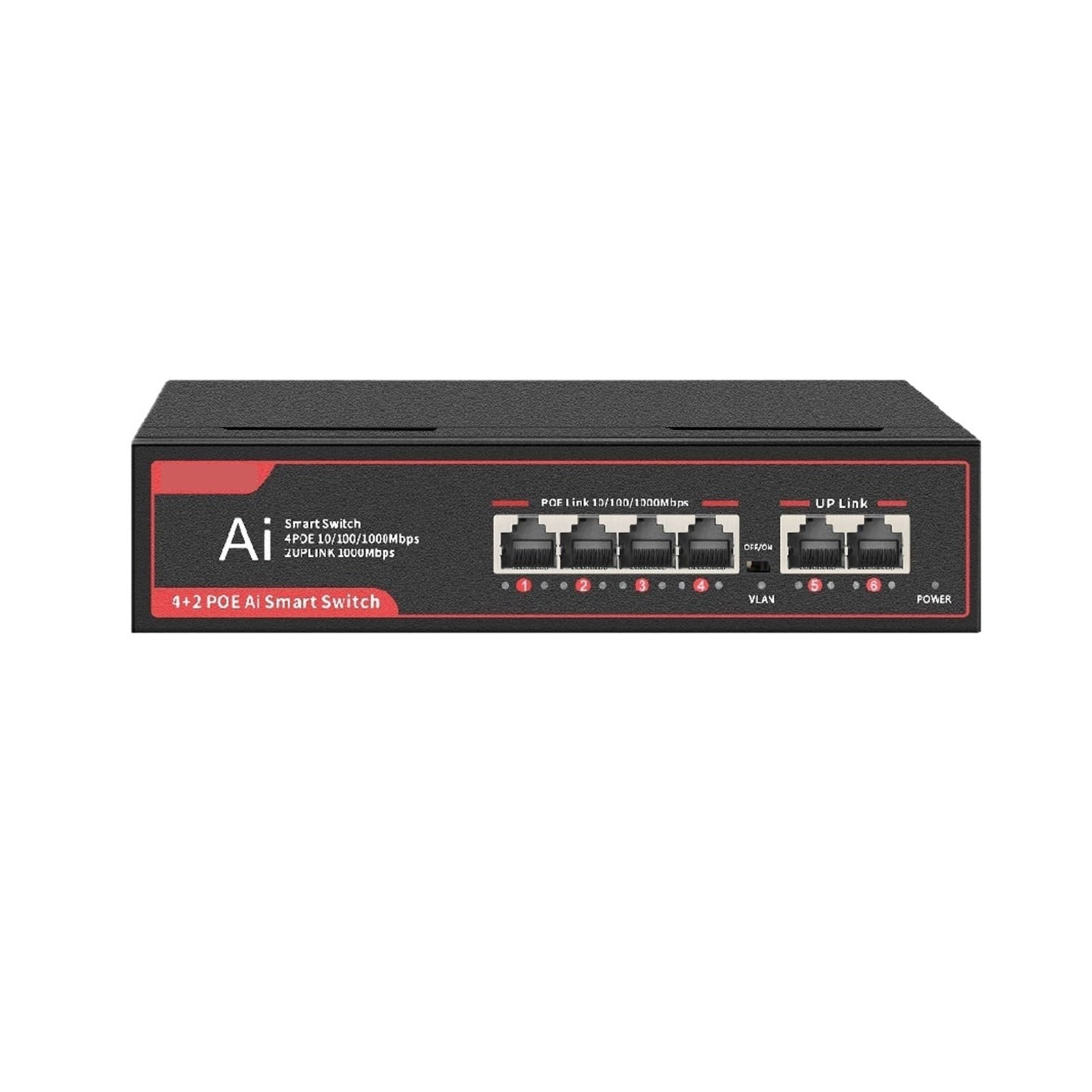Switch PO/E a 4 Porte 1000 Mbps, Switch Gigabit, Switch Ethernet, Splitter di Rete RJ45(E/*U Plug)