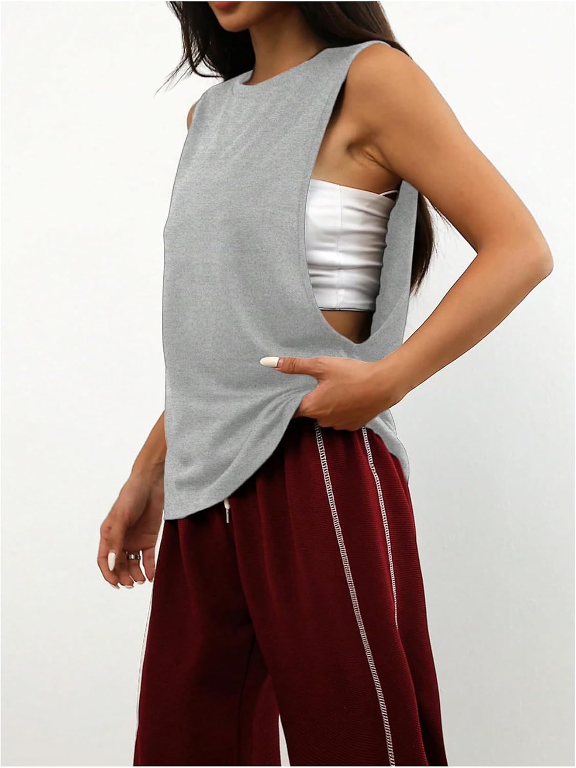 SHENHE Women's Loose Workout Tank Tops Sleeveless Athletic Yoga Running Shirts - Image 2