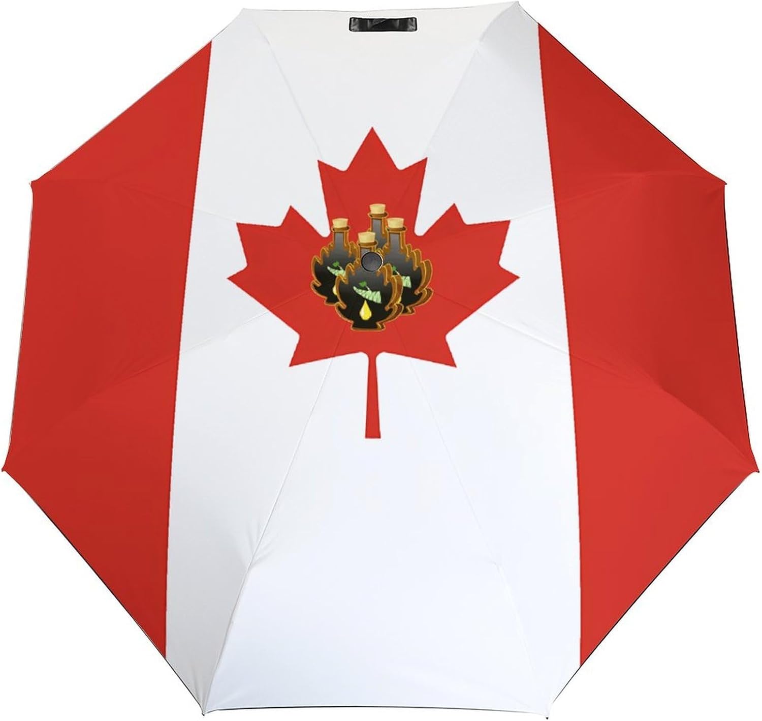 Canada Maple Syrup Canadian Flag Travel 3 Folding Umbrella Windproof Rain Sun Manual Opening And Closing Umbrellas