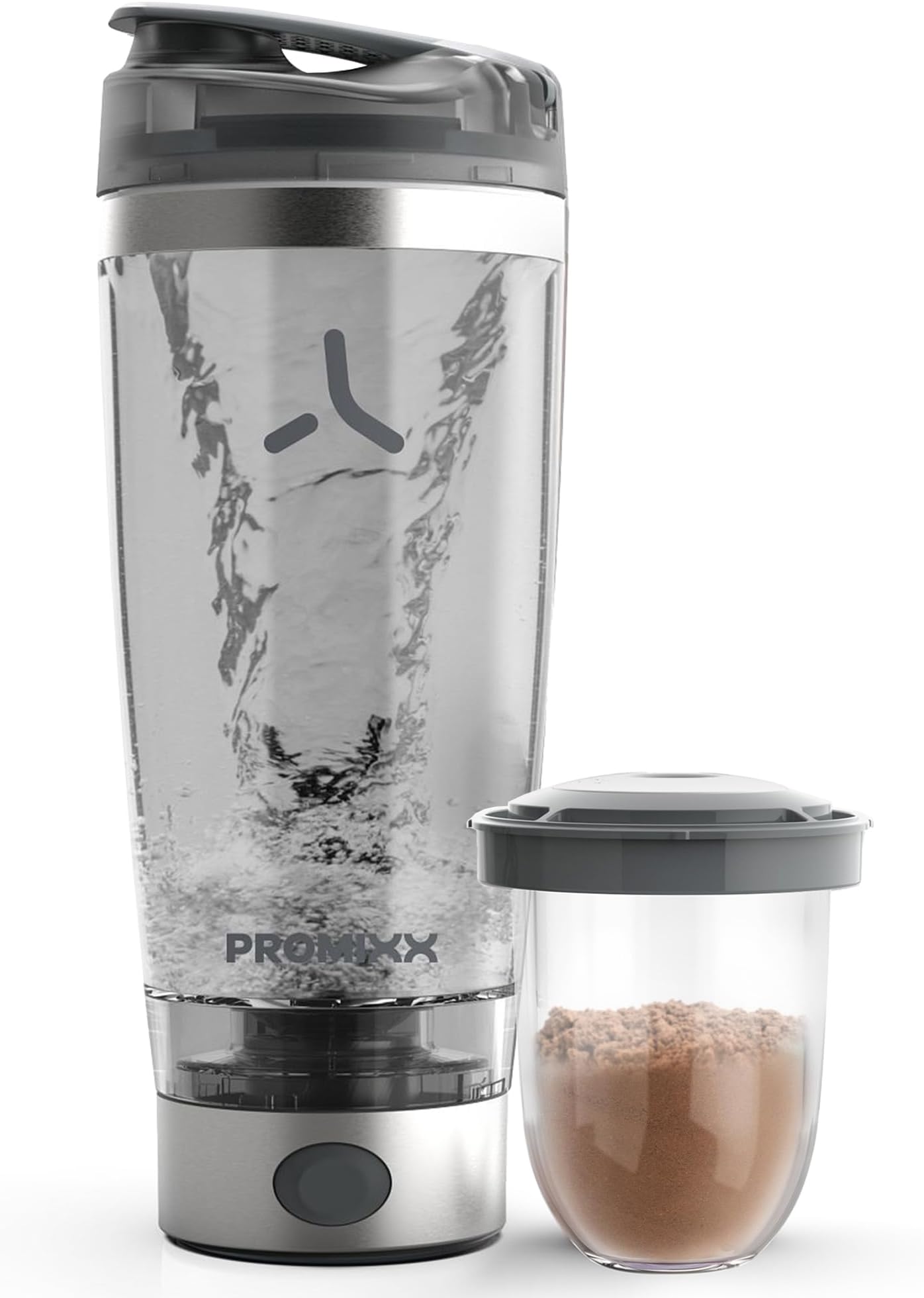 PROMIXX Pro Electric Shaker 600ml, USB-C Rechargeable, Silver Gray