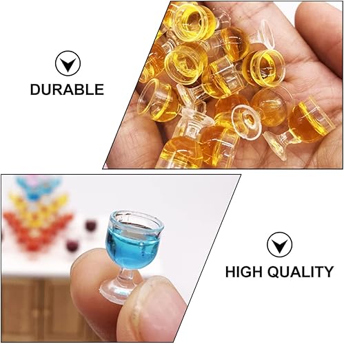 Miniatura 7 de ibasenice Juego de 10 tazas de cristal al azar, decoración de juegos de fiesta, adornos en miniatura, juego de pequeñas copas de vino, mesa para el