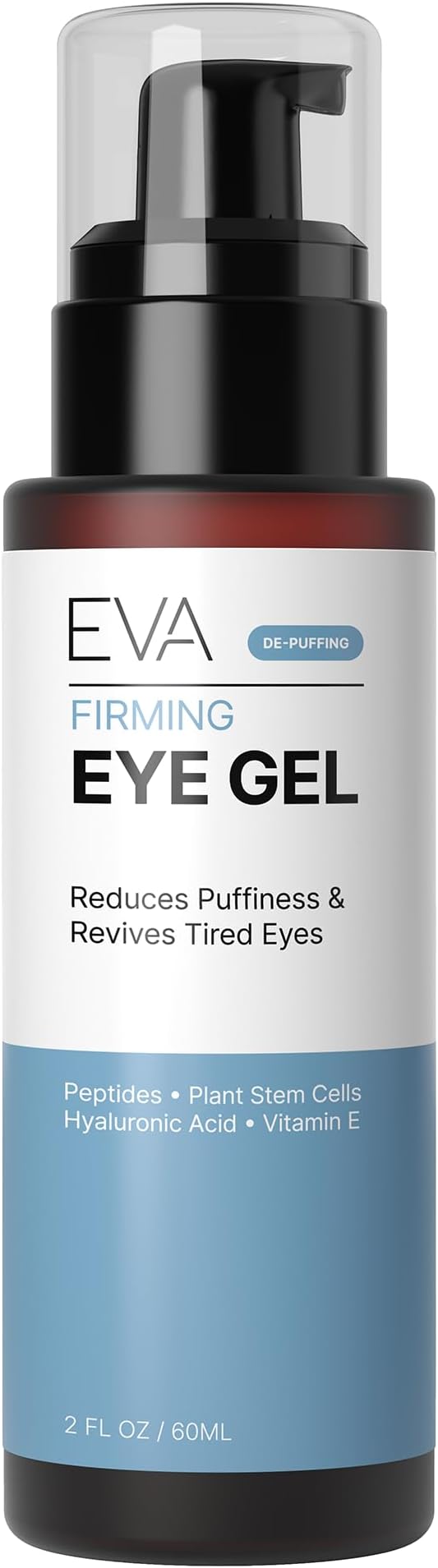 Eva Naturals Eye Gel, Peptides & Hyaluronic Acid, Dark Circles, 2 oz | Botanicals, puffiness, eye bags, firming, under-eye treatment, wrinkles, fine lines, tired skin, anti-aging