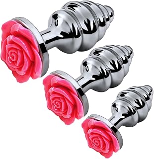 3Pcs Plug,Buttplug,Rose Shape Toys, Sex Toys for Men,Women and Beginners and Advanced Users,Sex Toy for Vagina, Training But Plug for Trainer,Plug for Couples,Butt Plug Set