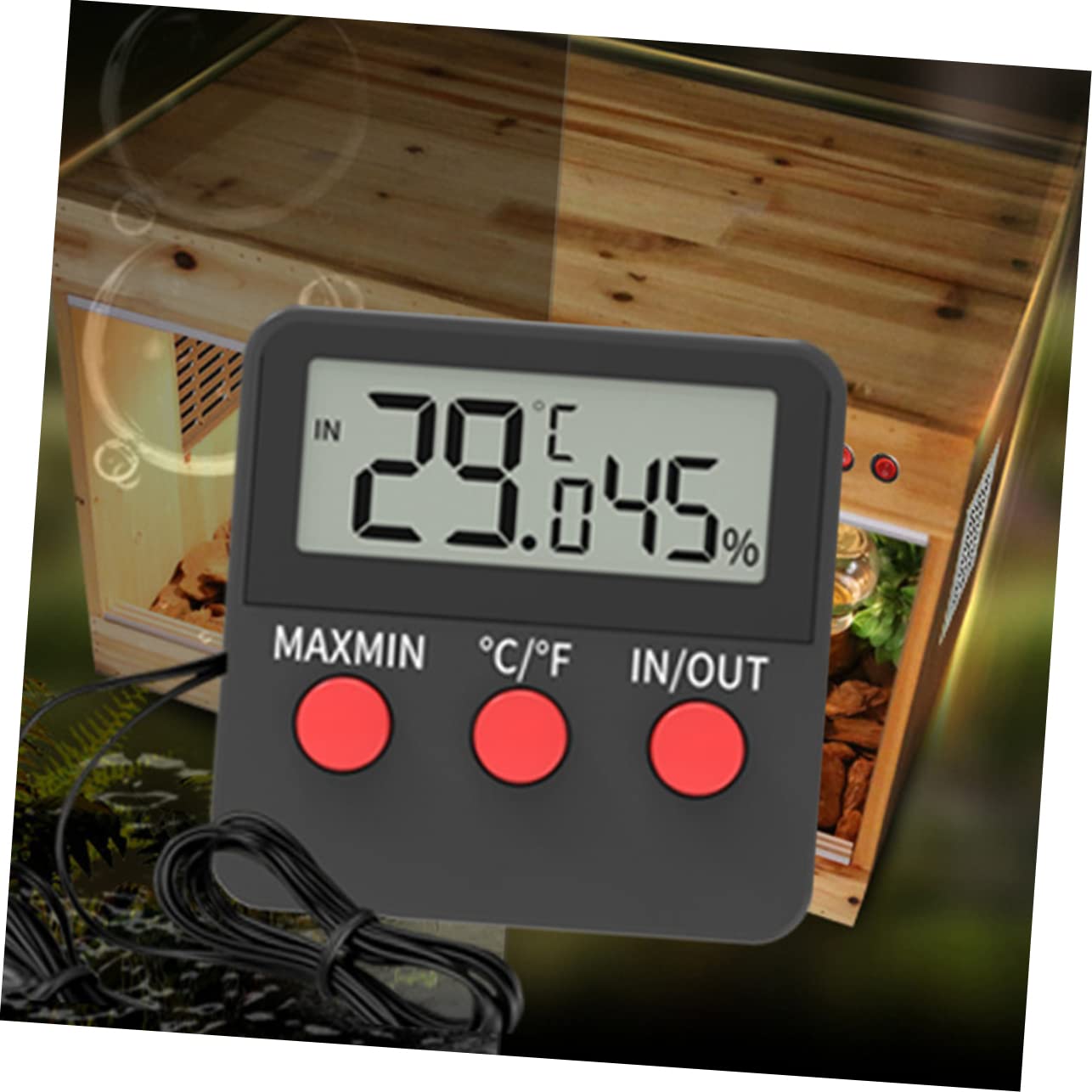 BESPORTBLE 4juegos Digital De Reptiles Higrómetro Medidor De Temperatura y Humedad Para Terrarios y Huevos Para Accesorios De Tanque De Serpientes y