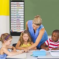 Vista 2 de Godery Tabla de bolsillo de horario diario, 13+1 tabla de bolsillo de programación con 18 tarjetas de borrador en seco, gráficos educativos