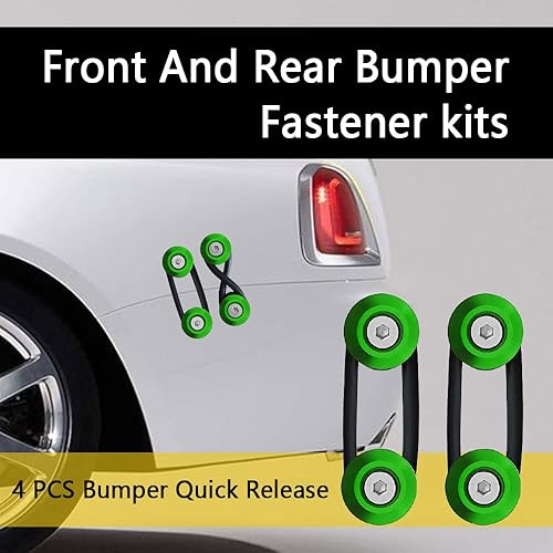 Miniatura 49 de ASUBHA Juego de 4 clips universales de liberación rápida para parachoques delantero y trasero, solución de fijación definitiva para liberación Negro