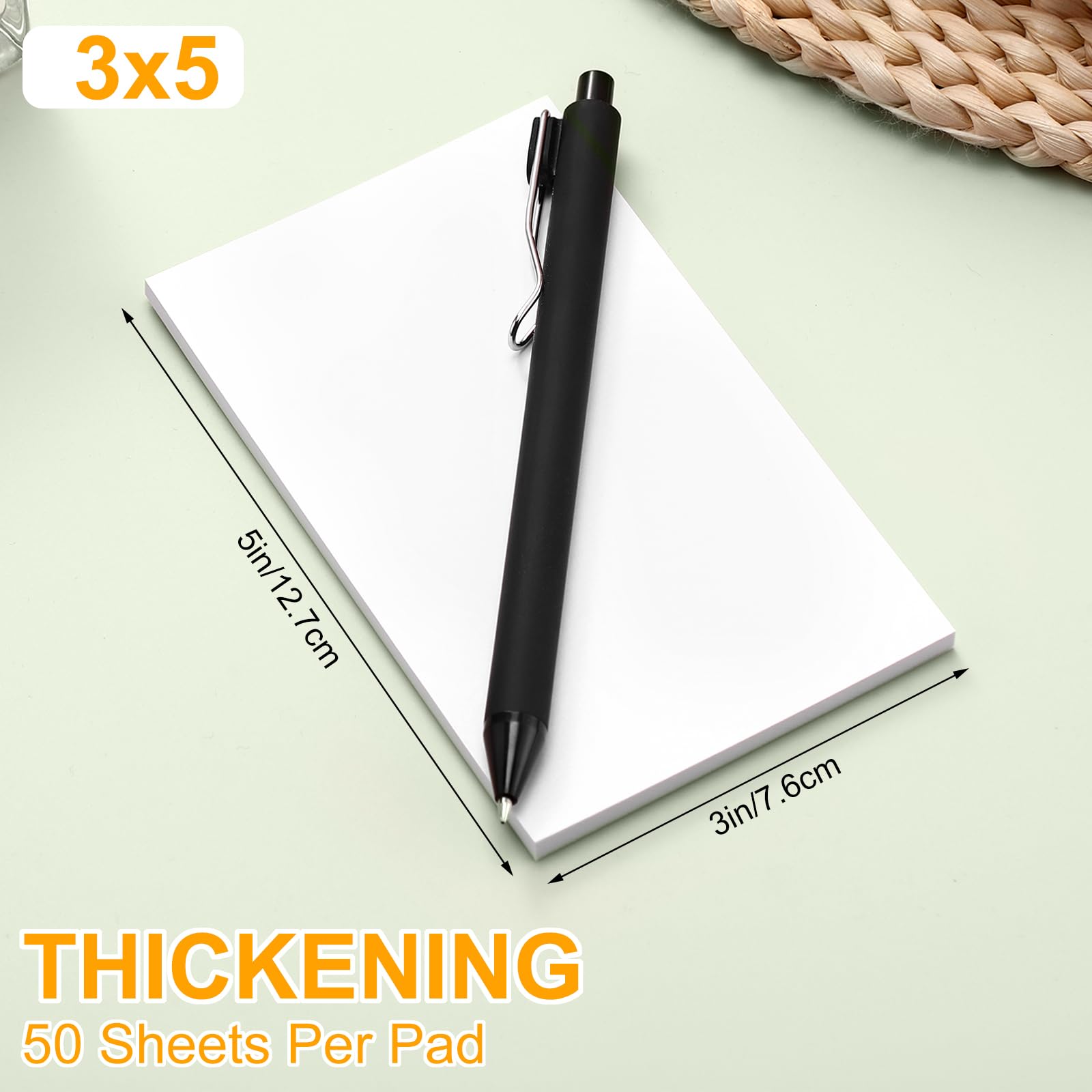 Fainne Blocco note bianco 7,6 x 12,7 cm, per appunti e appunti, per cameriere, lista della spesa, piccolo taccuino per ristorante, libretto degli assegni, bianco (120)