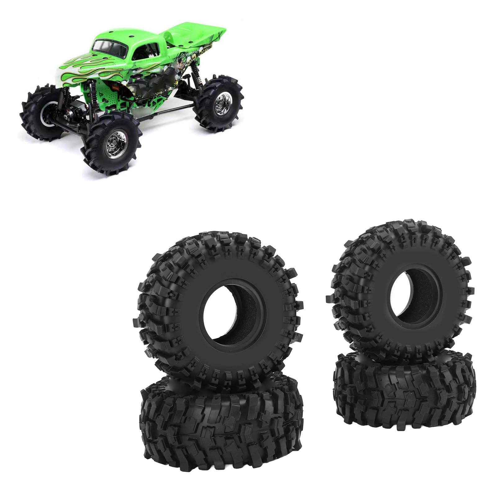 Dilwe Pneu RC 2 pièces 1/10 RC Bigfoot camion pneu en caoutchouc roue Dilwe Pneu RC 2 pièces 1/10 RC Bigfoot camion pneu en caoutchouc roue