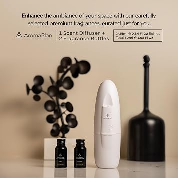 2026 AromaPlan Plug in Diffuser + 2 Scents + App 5 Star Hotel, Waterless | 500 Sq Ft Coverage, Whisper-Quiet, Zero Residue, Free Extra , USA-Made Vegan Fragrances, Safe for Pets & Kids
