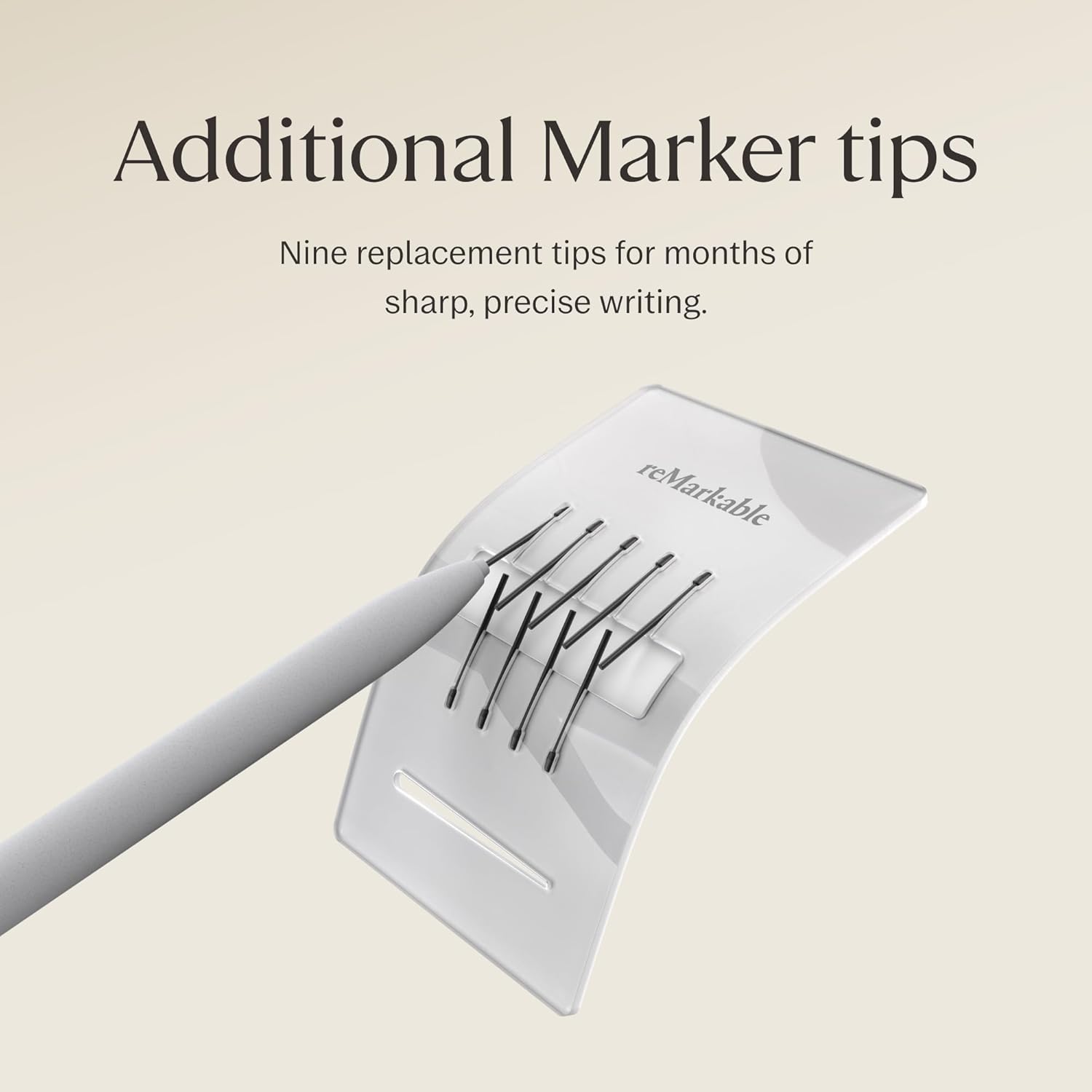 reMarkable Marker The Official reMarkable 2 Pen | 9 Felt Replacement Tips | Tilt Sensitivity and 4096 Levels of Pressure Sensitivity |