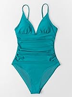 Vista 4 de CUPSHE - Traje de baño de una pieza para mujer, con control de abdomen y cuello en V