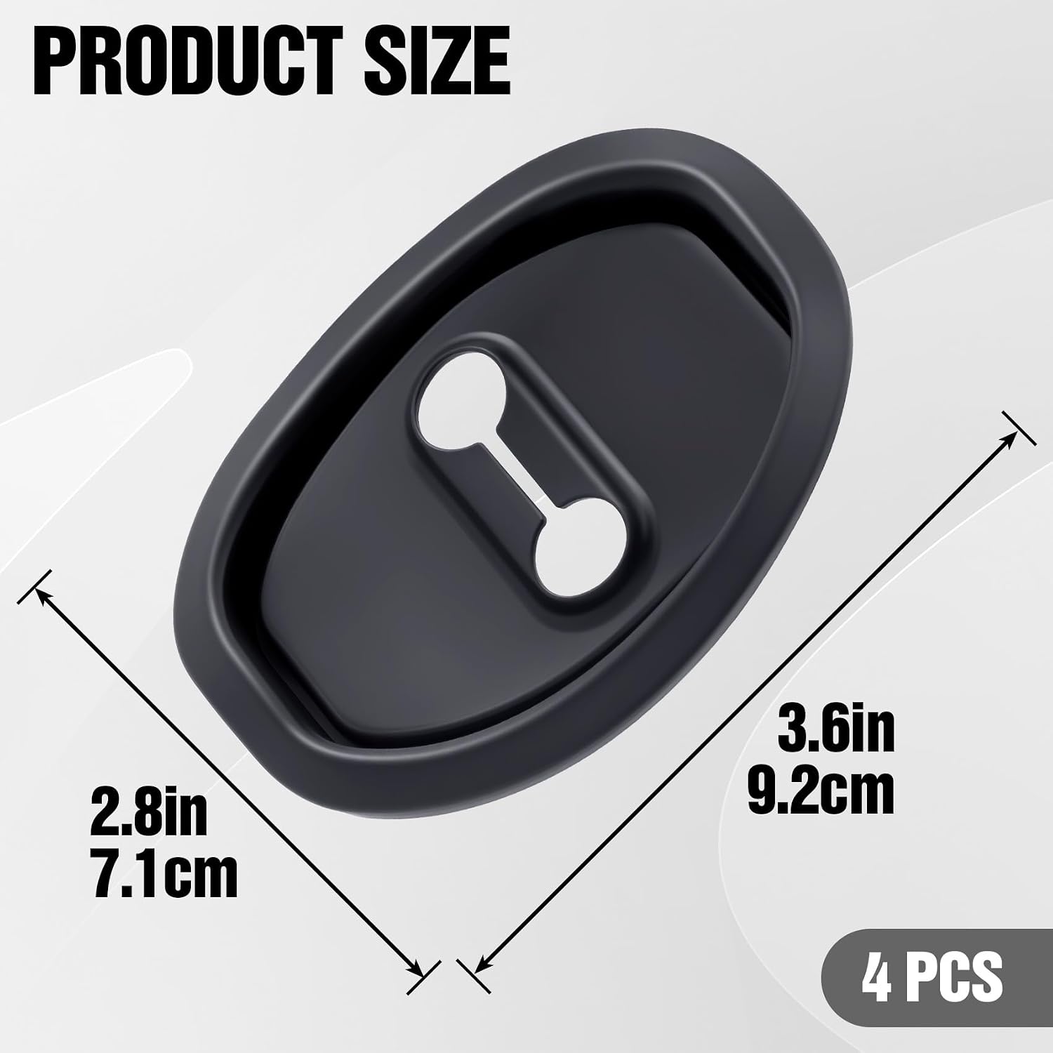 4pcs Car Door Latch Protective Cover, Silicone Car Door Lock Guard Cover Strike Protector, Universal Sound Dampening Pad Automotive Interior Exterior Accessories - Black, Thickened