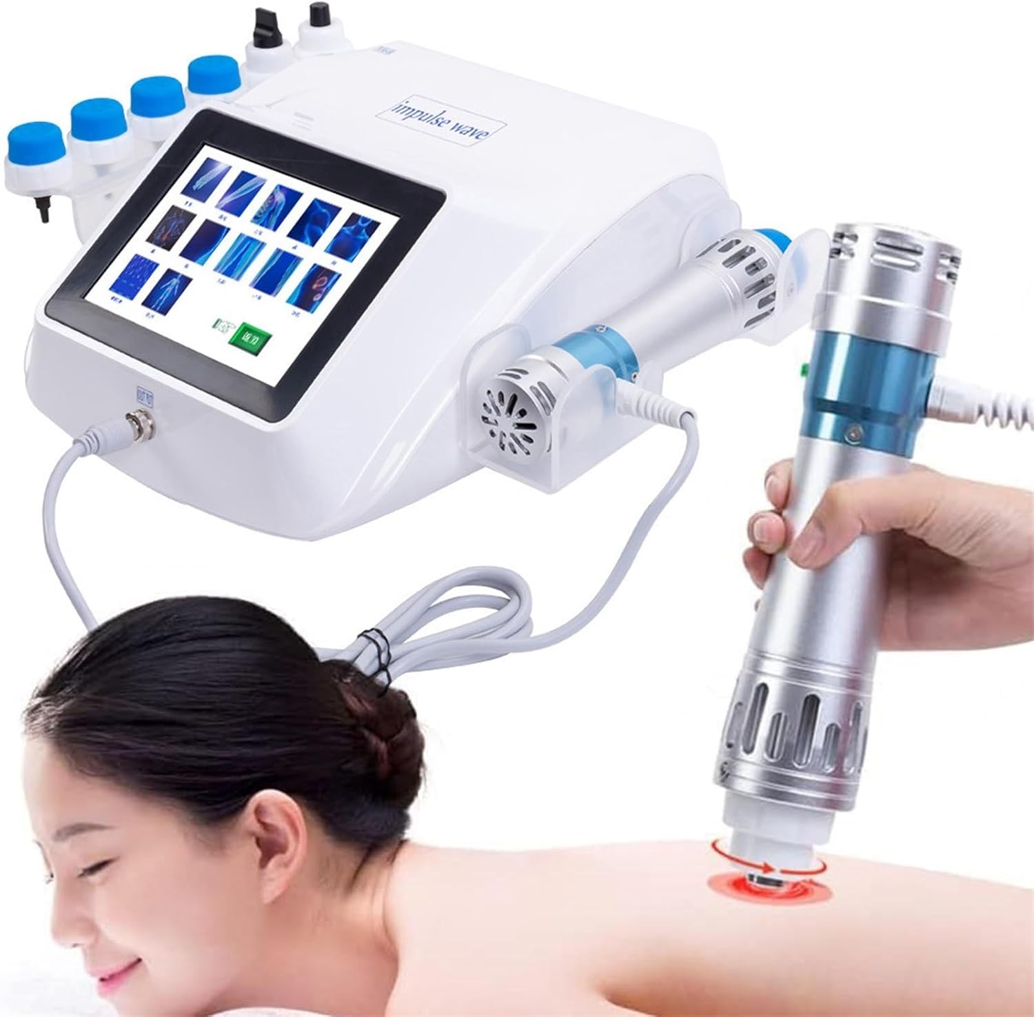 Shockwave Therapy Machine Extracorporeal Shock Wave Therapy Machine E-D Therapy Electromagnetic Focal ESWT Machine for Joint and Muscle Pain Relief Non-Invasive Pain-Free No Side Effects