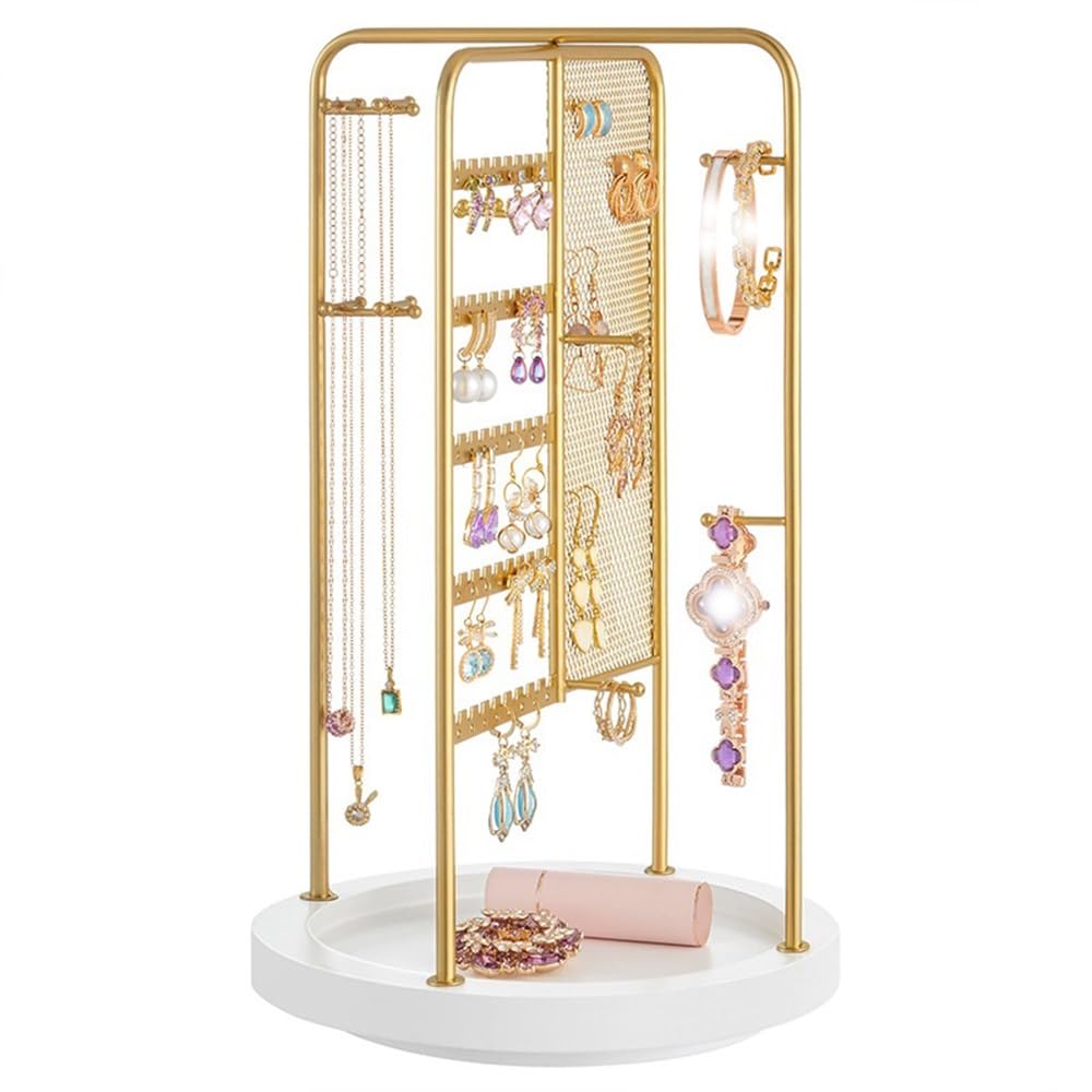 XUJUAN-0227 Jewelry Holders Removable Multi layer Rotating Jewelry Storage Rack for Necklaces Earrings