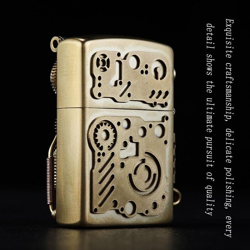 Encendedor vintage con rueda de molienda estilo trincheras miniatura 4