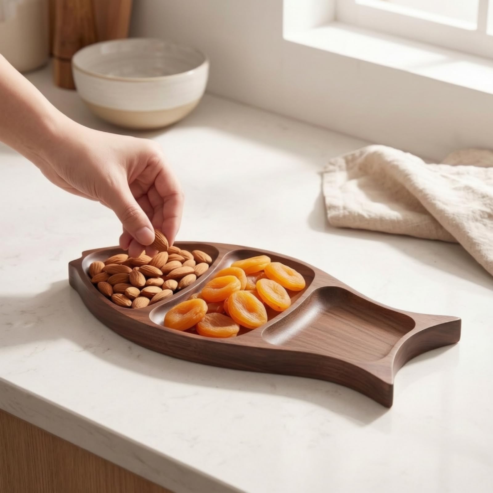 Plateau en Bois Compartimenté, Style to 2, 35 × 16 × 2 Cm