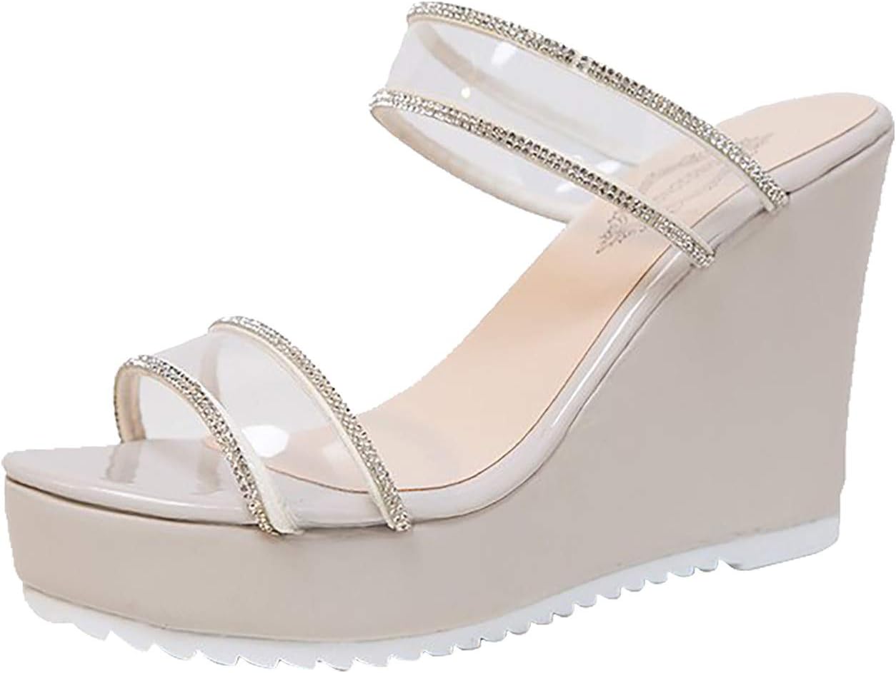 Sokiwi サンダル ファションサンダル 透明な靴ひも レディース アウトドアサンダル おしゃれ 軽量 滑り止め 外履き 厚底 カジュアル 美脚 コンフォート 履きやすい 柔らかい オフィスサンダル パーティー ビーサン ビーチサンダル 走れる スリッパ 春夏 防滑 歩きやすい