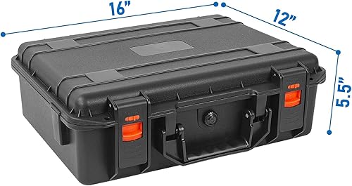 Miniatura 42 de Estuche de transporte rígido de 17 pulgadas, resistente al agua y caja de almacenamiento con espuma personalizable, caja de herramientas protectora