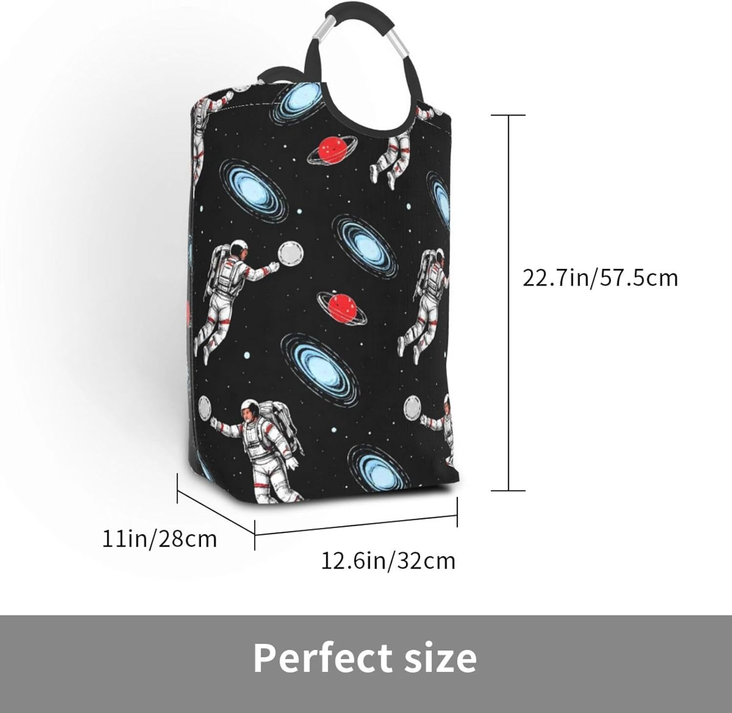 Space Astronaut Slam Dunk Moon Dirty Clothes Pack Square Storage Bag Laundry Bathroom Home Necessities