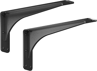 Starby Gladiator Series Solid Heavy Duty Welded 500 Lb Low Profile Granite Countertop Support Shelf Brackets Floating Shelf Discrete Slim 500 LB Capacity (2 Pack) (7" x 15" x 2.5")