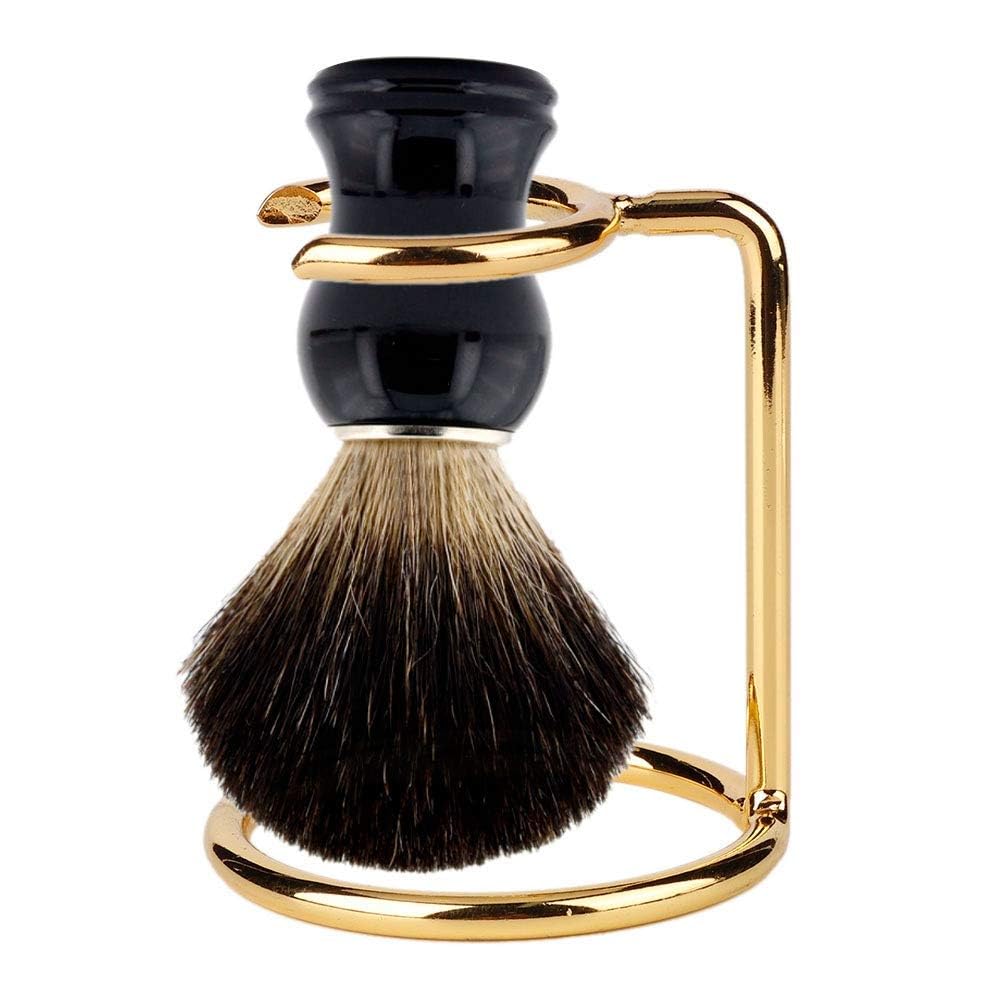 Men Shaving Brush Stand, Gold Stainless Steel Shave Brush Stand Shaver Holder Shaving Accessories for Salon Home Travel