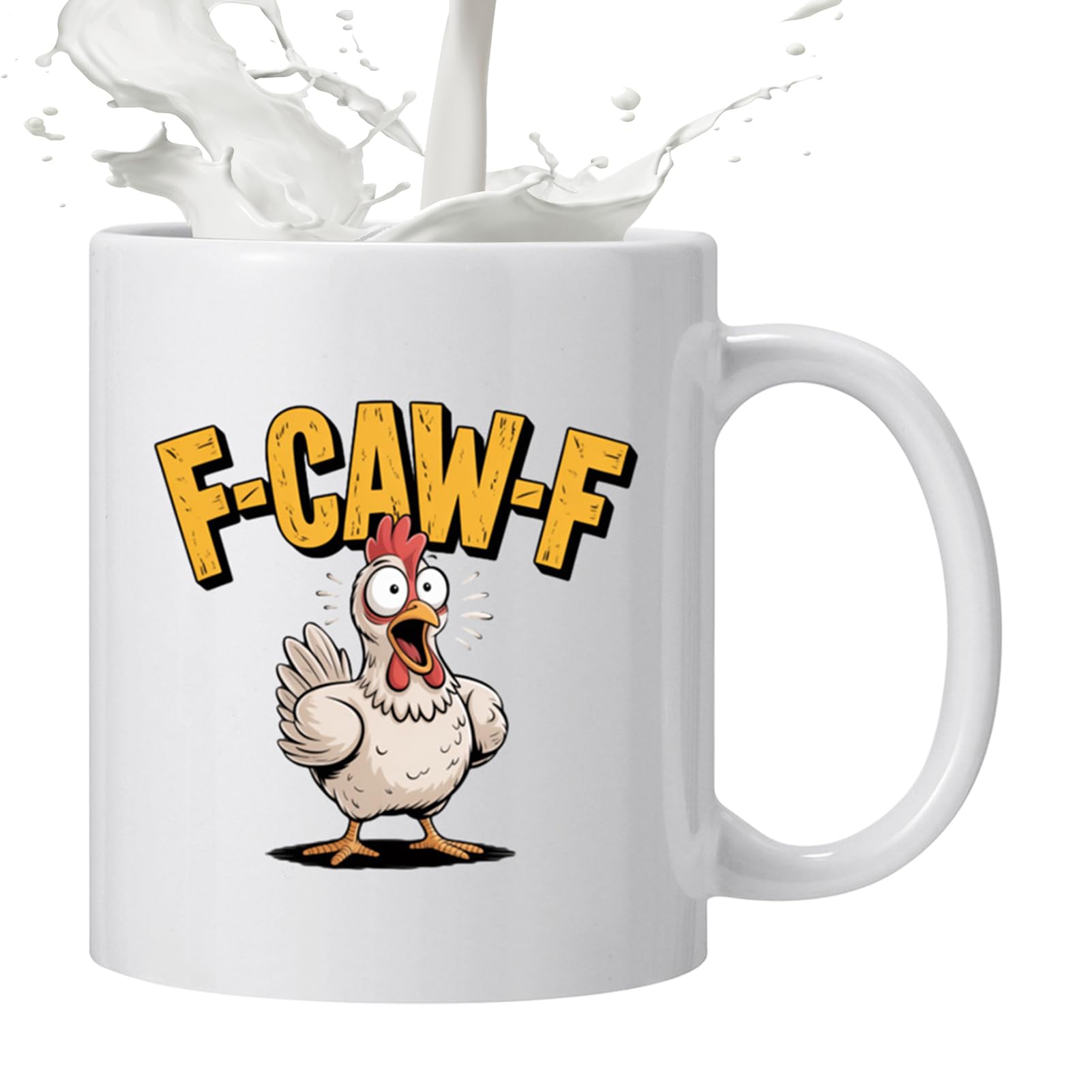 Taza de té con gallo y detalles de humor en cerámica resistente de 325 ml