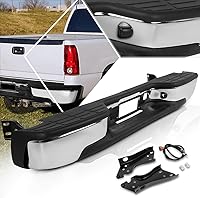 PMPERFORMOTOR Rear Step Bumper w/ License Plate Lights for 1999-2006 Chevy Silverado GMC Sierra 1500/2500 - OE Direct Fit GM1103124