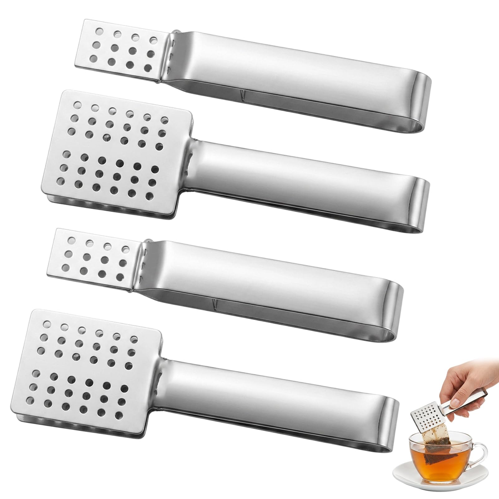 4Pcs Tea Bag Squeezer, Teabag Squeezer Tool, Tea Bag Tongs for Effortless Tea Extraction, Ideal for Tea Bags and Loose Leaf Tea