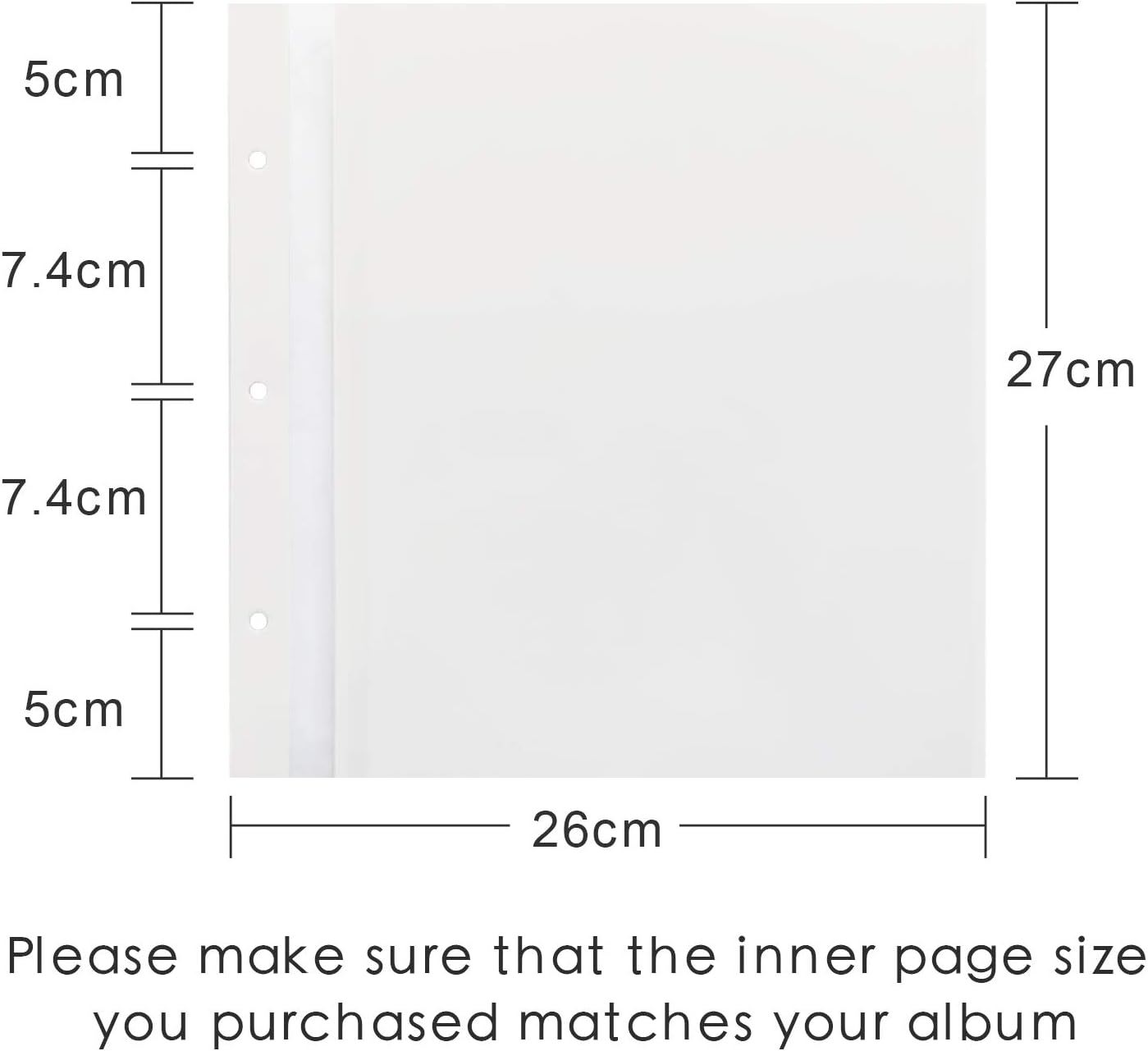 Spbapr Photo Album Self Adhesive Scrapbook Refill Pages for 11x10.6inch Photo Album