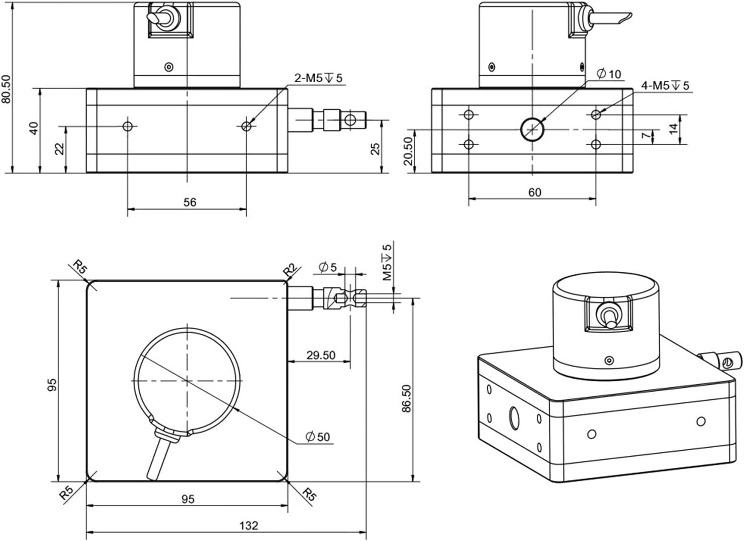 Briterencoder Linear Pull Wire Displacement Sensor s Analog 0-5K 0-10K(0.5M line,0-5K (IP54))
