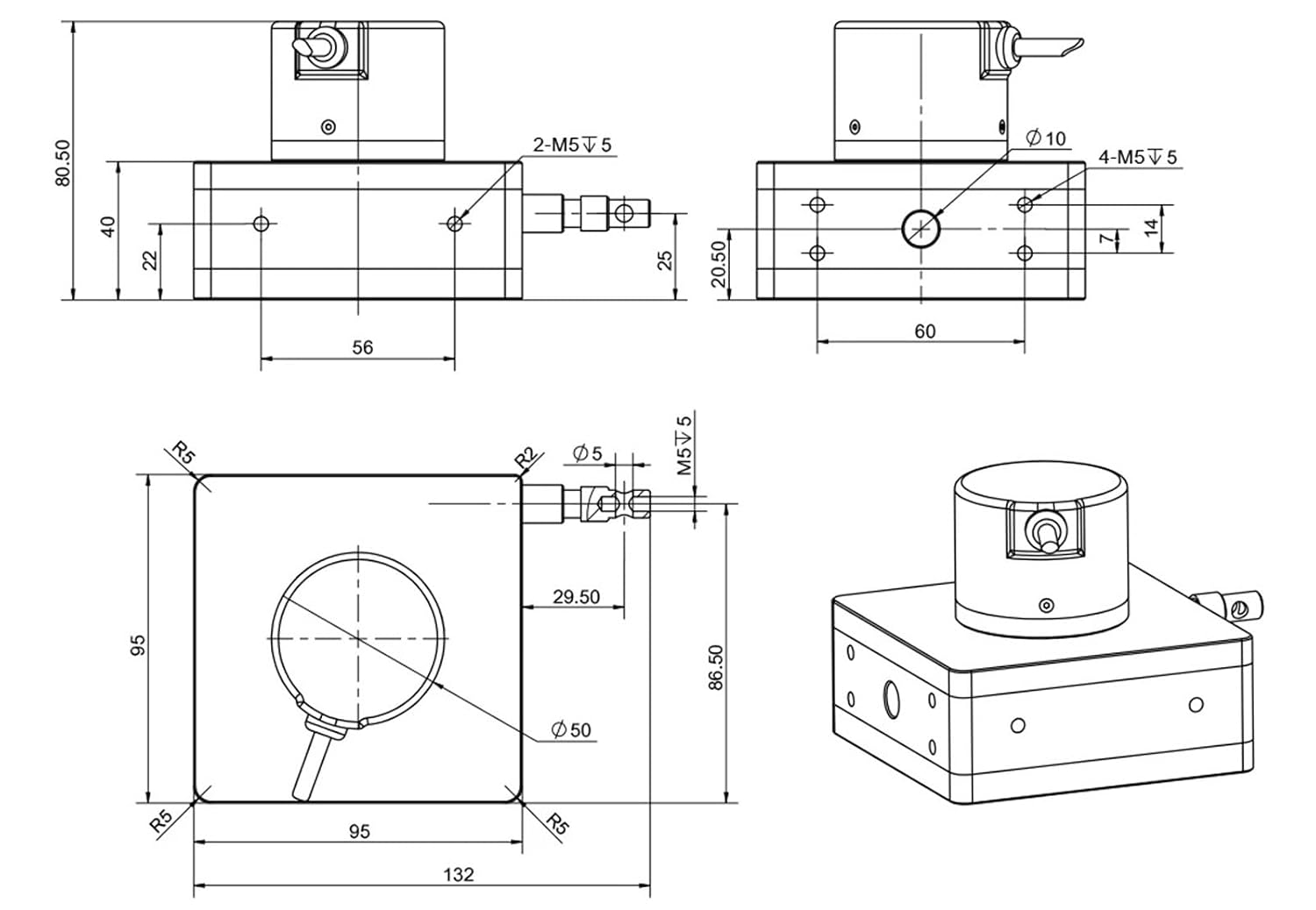 Briterencoder Linear Pull Wire Displacement Sensor s Analog 0-5K 0-10K(8M,0-10V (IP54))