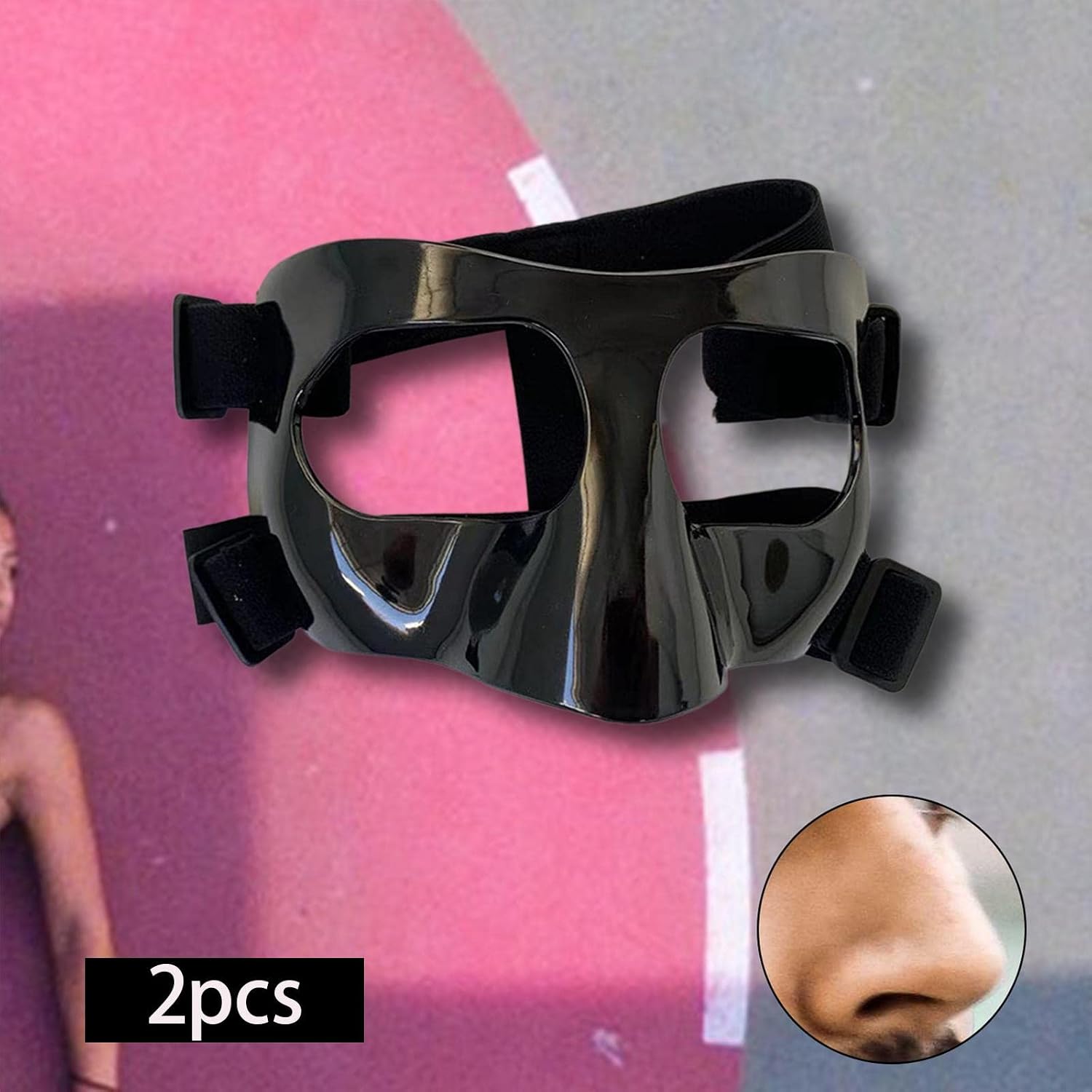 Colaxi 2pcs Basketball Face Cover Football Nose Guard Elastic Strap for Broken Nose Sports Accessories