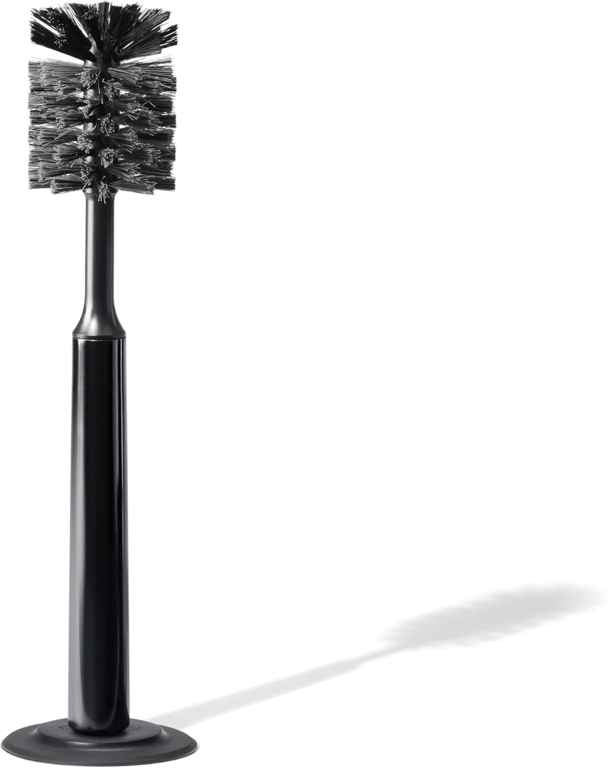 Curio Home Goods Ionic Bottle Brush, Magnetized to Stand Upright, Stainless Steel with Replaceable Head, Onyx/Black