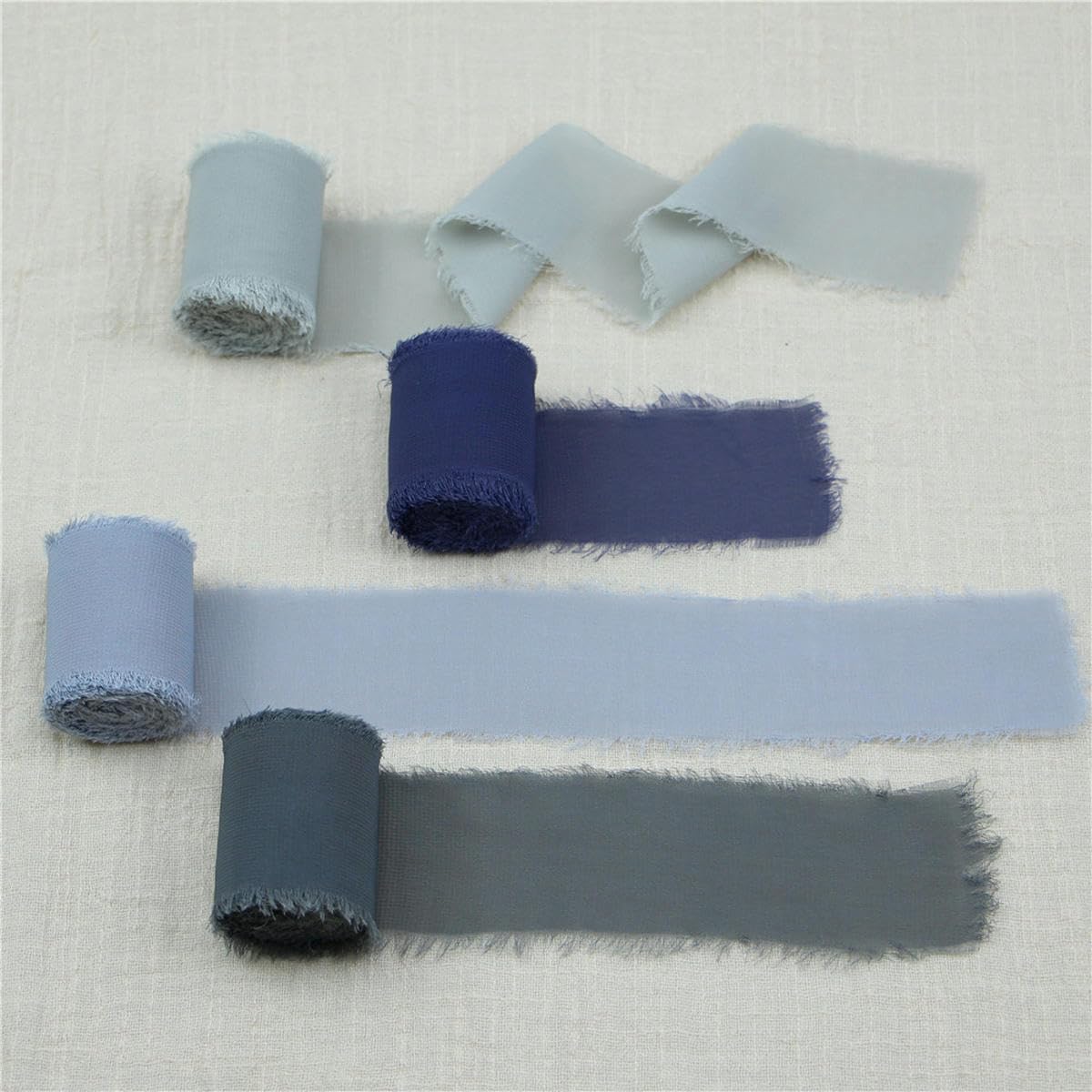 Stück ausgefranstes, handgefertigtes Chiffon-Seidenband, 4 cm x 5,5 m, transparentes Fransenband, Blumensträuße, Hochzeitseinladung, Geschenkverpackung, Flat