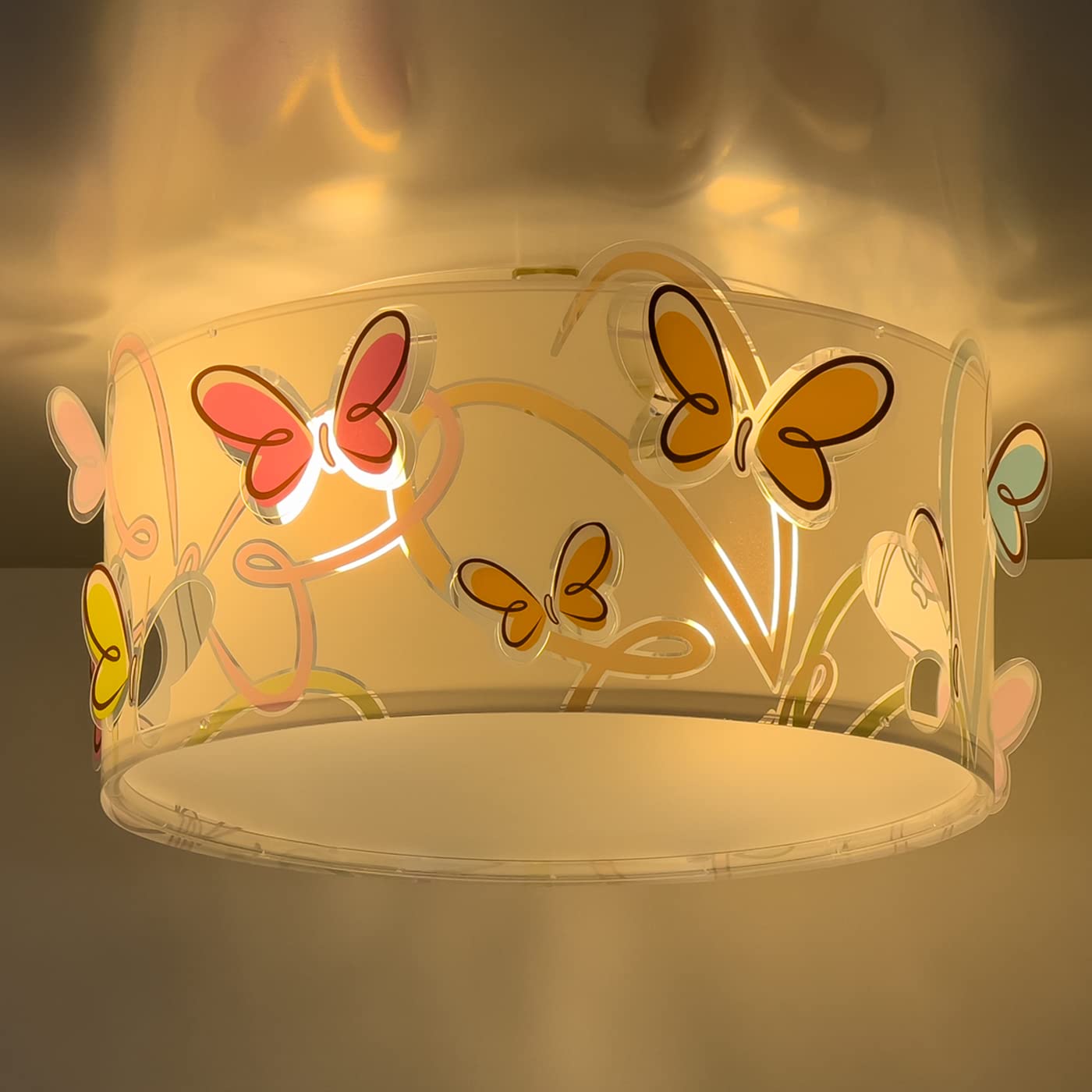 Dalber Lámpara plafón de techo infantil Butterfly Mariposas, plafones infantiles