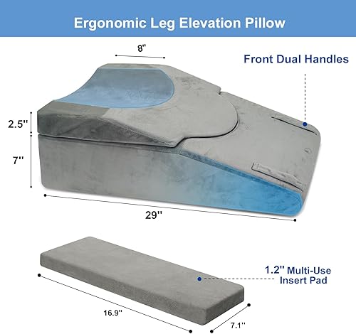 Miniatura 2 de Almohada extensora de elevación de rodilla para recuperación después de la cirugía, almohada de espuma viscoelástica para piernas para cirugía de