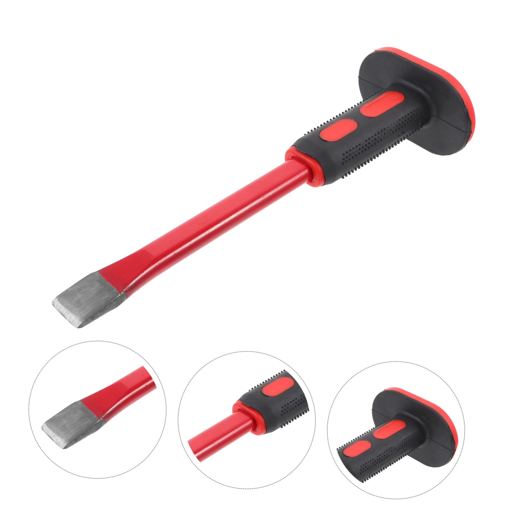 Scalpello Pesante da 300mm Protezione la Mano in Acciaio Cromo-vanadio e Manico in Pvc per Demolizione e Intaglio Muratura e Calcestruzzo