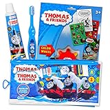 Thomas The Train Travel Kit With Thomas ToothBrush and Toothpaste In a Zippered Resealable Travel Bag Bundled Includes Activity Set With Crayon, Stickers, And Mini Coloring Book