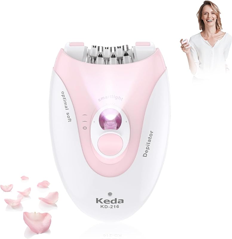 Depiladora para Mujer, Depiladora Depiladora para Cara, Depiladora con Luz LED, Dispositivo de Depilación de Dos Velocidades, Depiladora para Mujer, Depilación Facial Pluxy para Bikini, Brazo, Piernas, Axilas