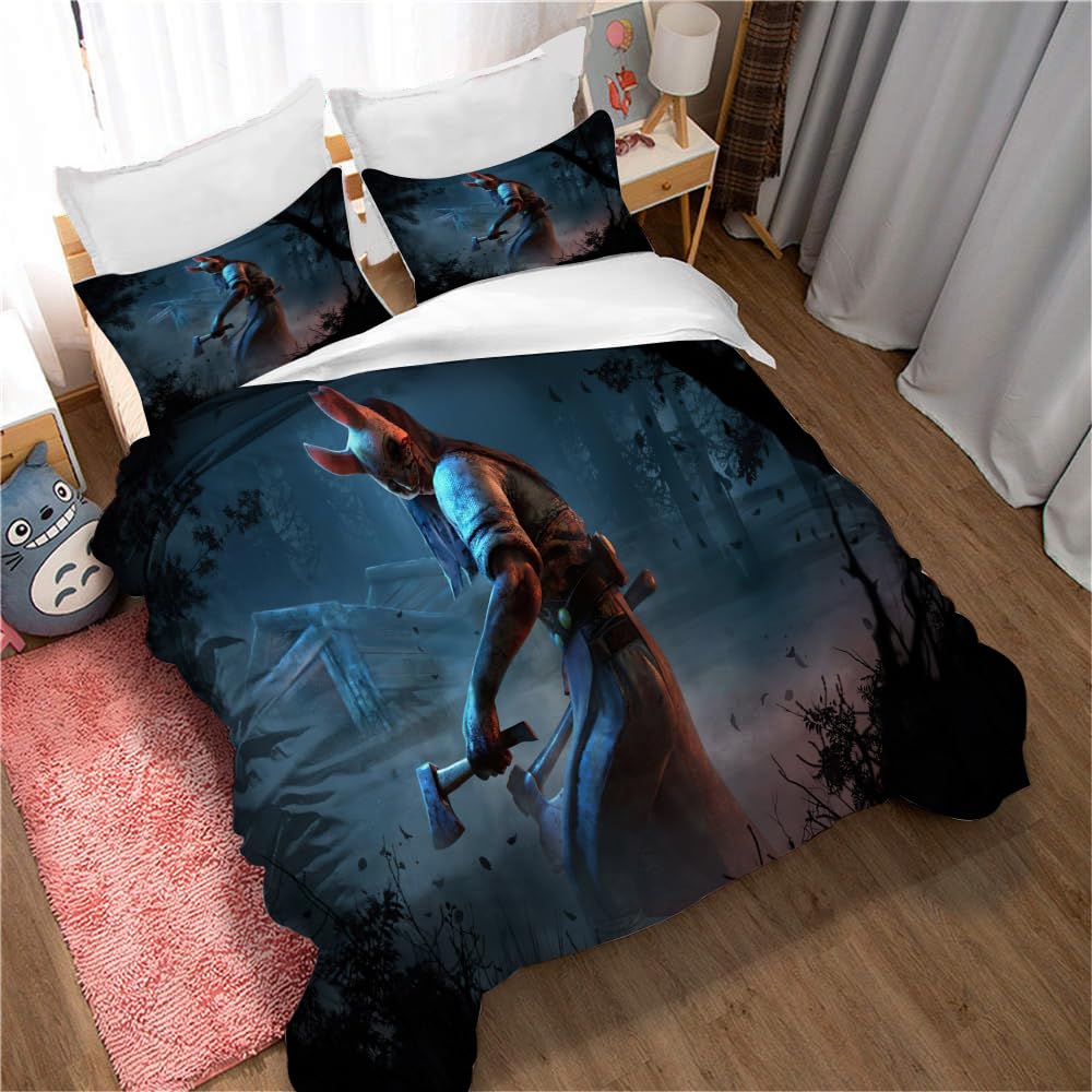 Ste-X Dbd 04 Duvet Cover Dead By Daylight 2 Pillowcases Home Dormitory Warm Soft Smooth Side Zipper 3 Piece Bedding Set (135X200cm(Single),)