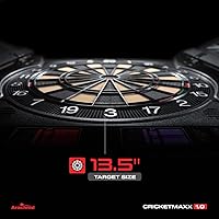 Vista 3 de Arachnid CricketMaxx 1.0: 13.5” recreation size with wood cabinet. Features 34 games, 183 variations, 8-player LED X/O scoring, and Heckler mode.