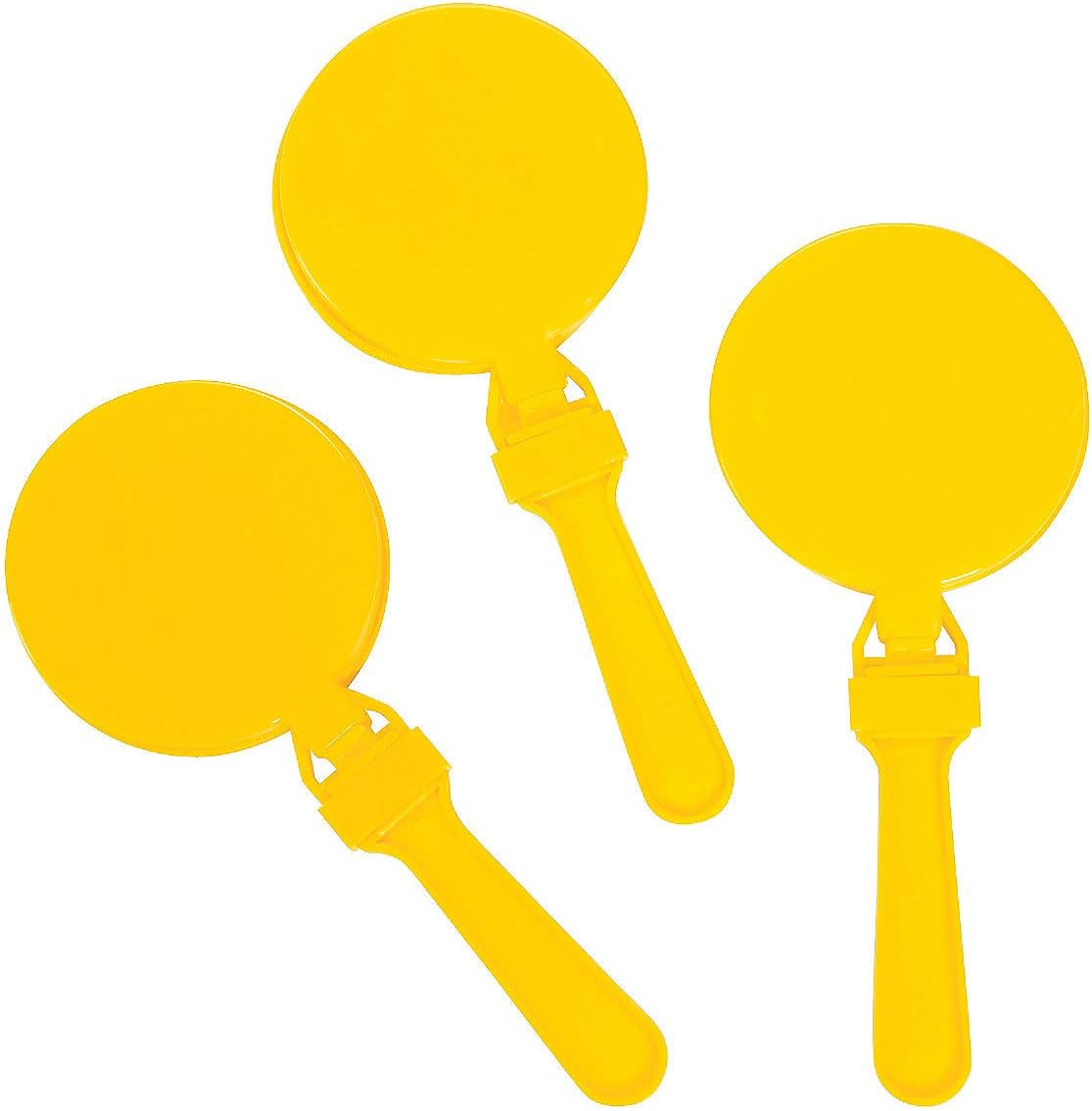 Fun Express - Yellow Round Clapper - Toys - Noisemakers - Hand Clappers - 12 Pieces : Toys & Games