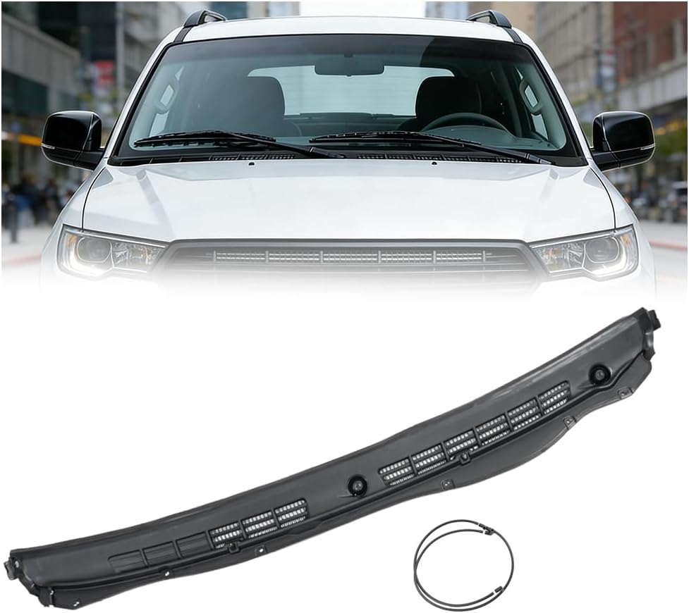 Windshield Wiper Cowl Panel Grille for 2004-2012 Chevy Chevrolet Colorado GMC Canyon Replacement for 20820072 Windshield Wiper Cowl Cover Panel PP+Rubber Composite Black