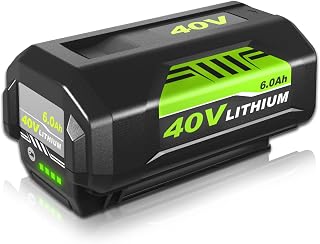 6.0Ah 40 Volt Lithium OP4026 Battery Compatible with Ryobi 40V Battery OP4050A OP40601 OP4026A OP4040 OP4030 OP4050 OP4015 OP40261 OP40201 OP40301 OP40401 with LED Indicator(Green)