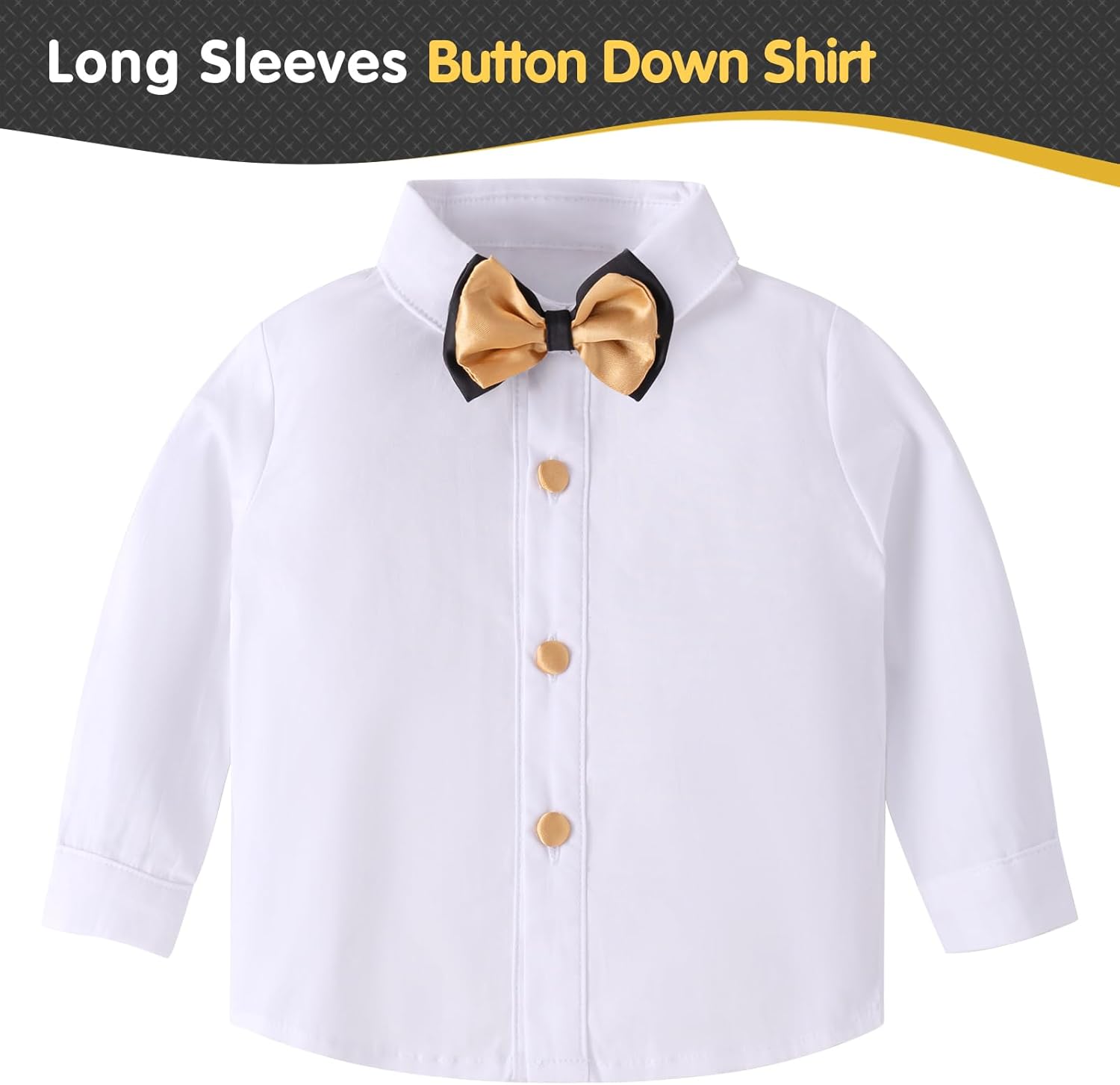 Booulfi Baby Boy Toddler Suits Boys Formal Clothes Bowtie Shift Suspenders Gentleman Outfit Boy Clothes 3 Months-3T