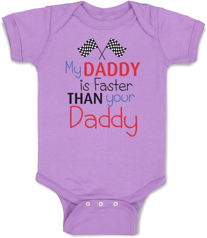 Cute Rascals Baby Bodysuit My Daddy Is Faster than Your Daddy Race Car Dad Father's Day Funny Cotton