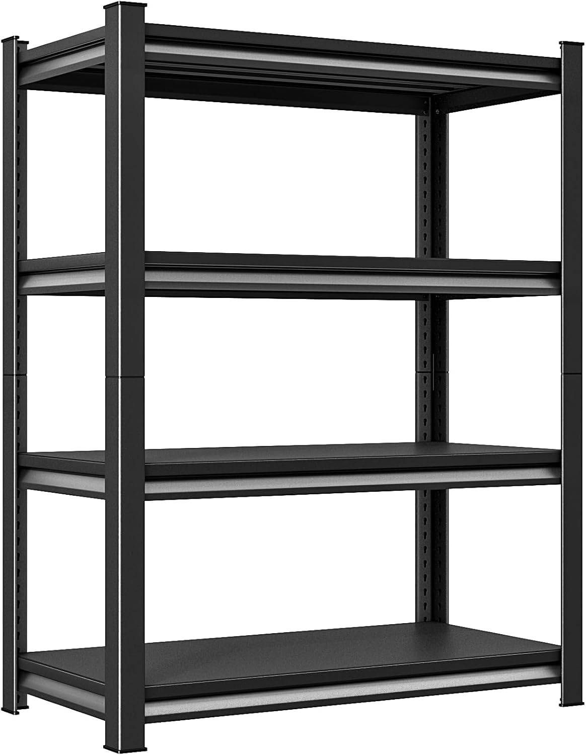 Utility Garage Shelves Heavy Duty: 40''W 1,800Lbs Steel Metal Adjustable Shelving Storage Industrial Rack Units 4 Tier Black 40" W x 16" D x 66" H