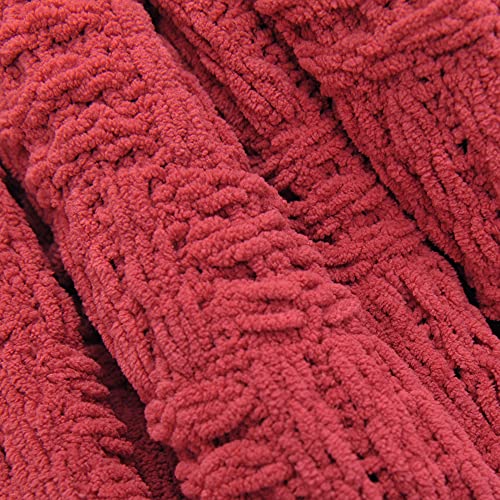 Home Soft Things Cable Knitted Throw Blankets 50'' X 60'', Red, Soft Cozy Fluffy Decorative Throw With Tassels Couch Bed Sofa Cover Throw Blankets #TOP2