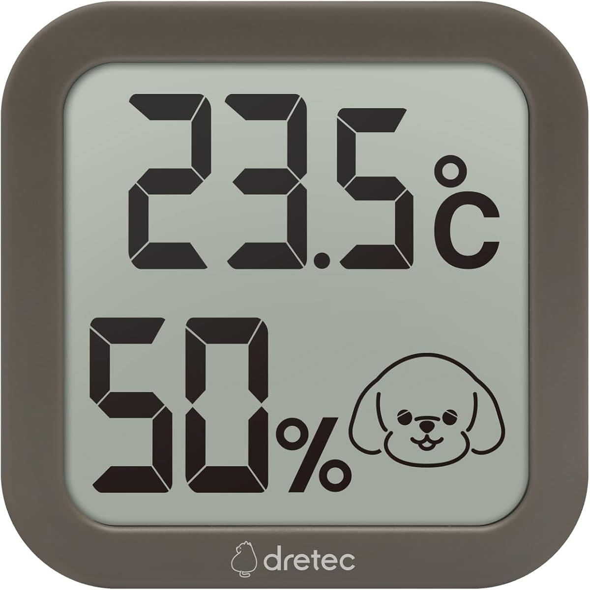 Dretec Termómetro/higrómetro para mascotas, Específico para mascotas, Perro, Gato, Termómetro, Higrómetro, Batería interior, Pantalla grande, Compacto, Pequeño, Elegante, Golpe de calor, Verano, Invierno, Prevención del calor, Prevención del frío,